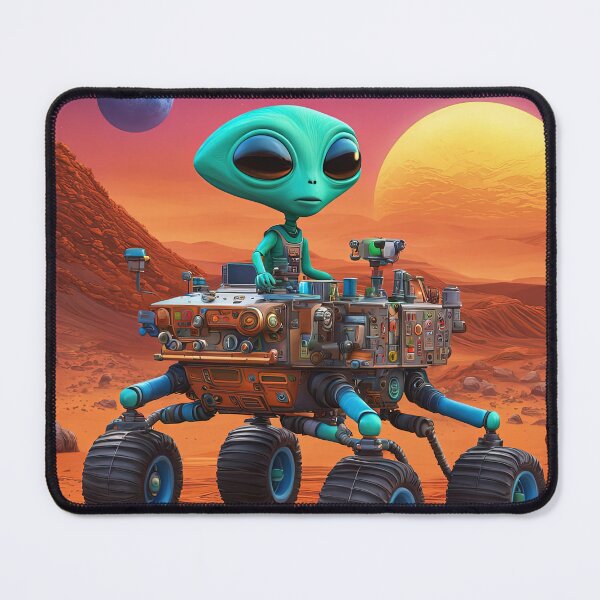 Item preview, Alien wearing a hoodie riding the Mars Rover designed and sold by Colin Bentham.