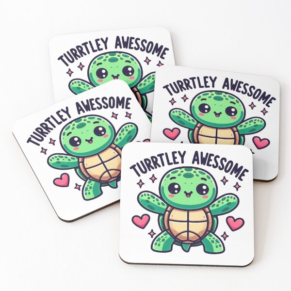 Item preview, Turtley Awesome – Cute Kawaii Turtle Pun Design designed and sold by SketchOnScreen.