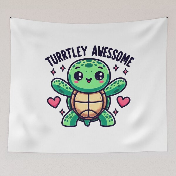 Item preview, Turtley Awesome – Cute Kawaii Turtle Pun Design designed and sold by SketchOnScreen.