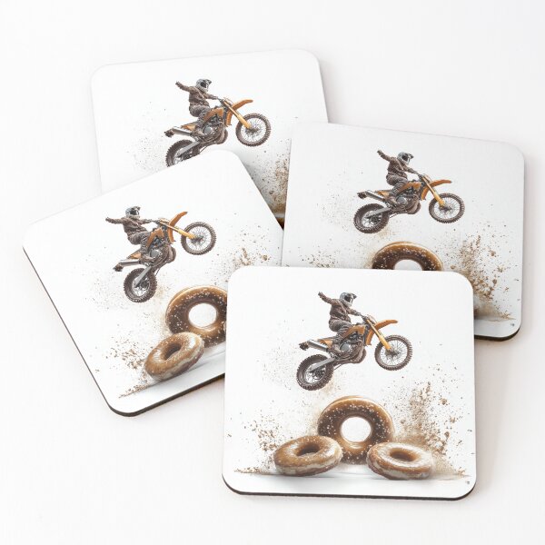 Item preview, Motocross Donut Jump — Dirt Bike Stunt Over Glazed Doughnuts designed and sold by MotoBites.