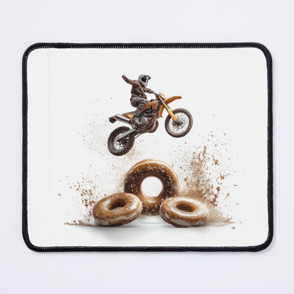 Item preview, Motocross Donut Jump — Dirt Bike Stunt Over Glazed Doughnuts designed and sold by MotoBites.