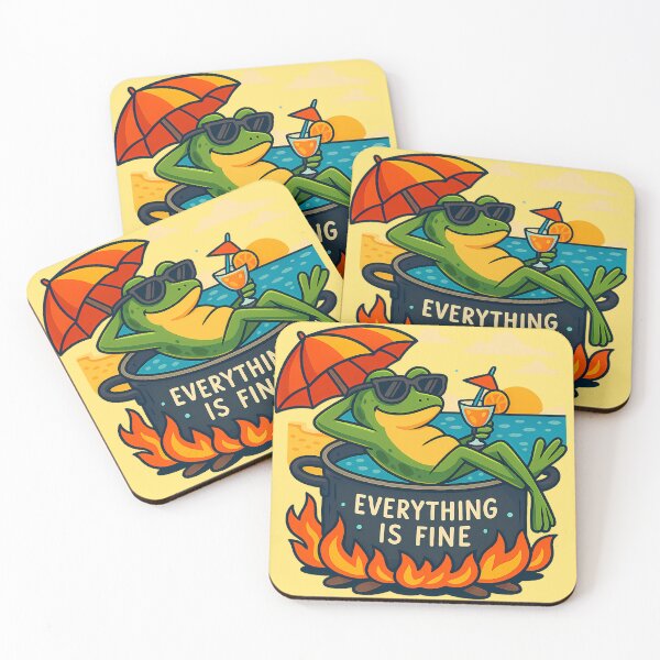 Item preview, Chill Frog in Hot Water – Everything Is Fine designed and sold by agearb.