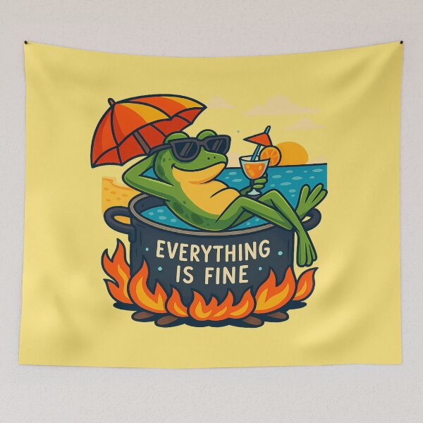 Item preview, Chill Frog in Hot Water – Everything Is Fine designed and sold by agearb.