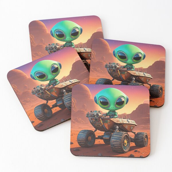 Item preview, Alien wearing a hoodie riding the Mars Rover designed and sold by Colin Bentham.
