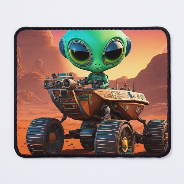 Item preview, Alien wearing a hoodie riding the Mars Rover designed and sold by Colin Bentham.