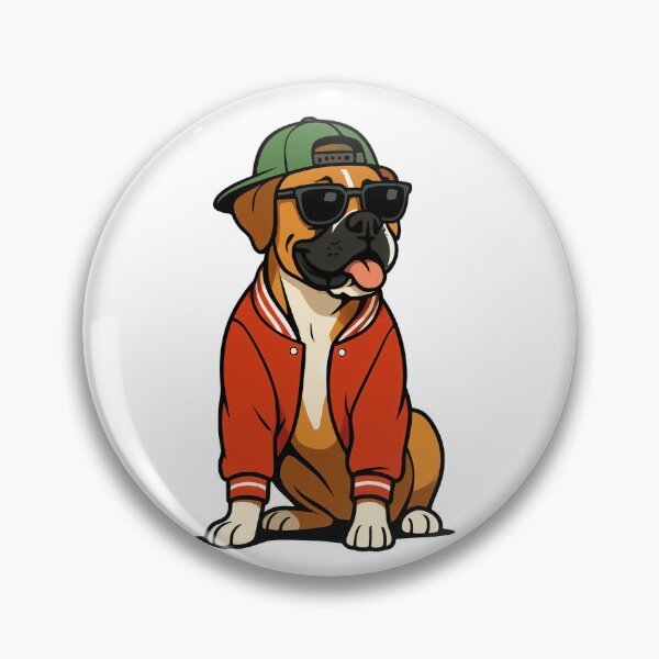 Item preview, Boxer Dog in Red Varsity Jacket Illustration designed and sold by Flying Doggo.