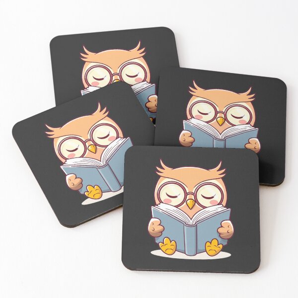 Item preview, Cute Chibi Owl Bookworm – Kawaii Reading Animal Cartoon Design designed and sold by ColorSplash123.