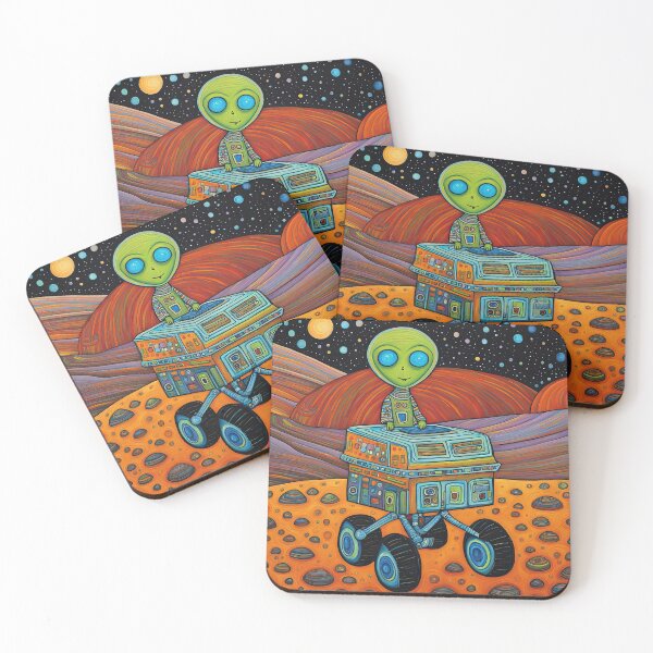 Item preview, Alien wearing a hoodie riding the Mars Rover designed and sold by Colin Bentham.