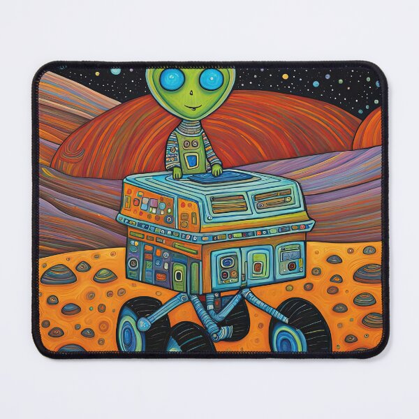 Item preview, Alien wearing a hoodie riding the Mars Rover designed and sold by Colin Bentham.