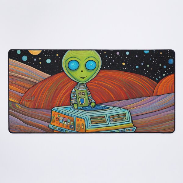 Item preview, Alien wearing a hoodie riding the Mars Rover designed and sold by Colin Bentham.