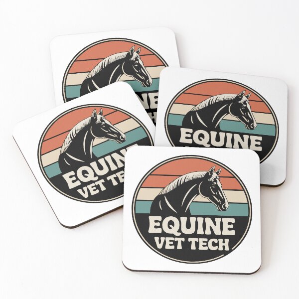 Item preview, Retro Equine Vet Tech Badge with Horse Silhouette designed and sold by VividOrganica.