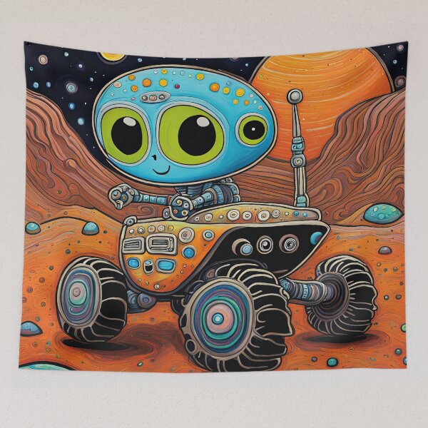 Item preview, Alien wearing a hoodie riding the Mars Rover designed and sold by Colin Bentham.