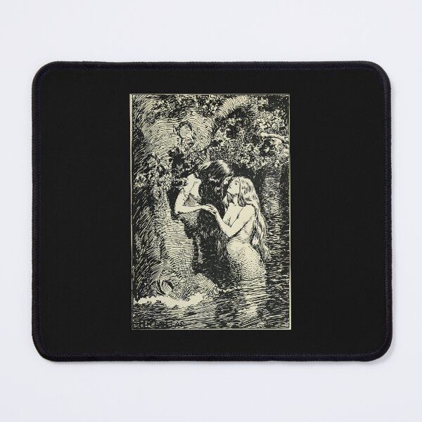 Item preview, The Nymph Caught The Dryad In Her Arms By H.R. Millar (1904) Sapphic Vintage Print designed and sold by dapkkris.