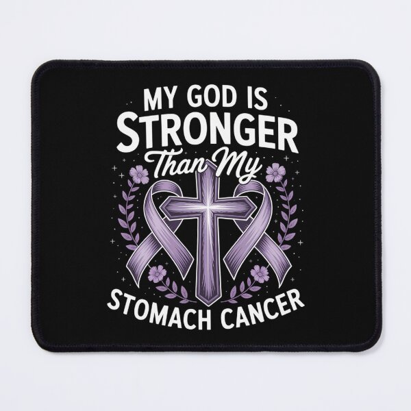 Item preview, Periwinkle Ribbon God Stronger Stomach Cancer Awareness designed and sold by DoorwayThreads.
