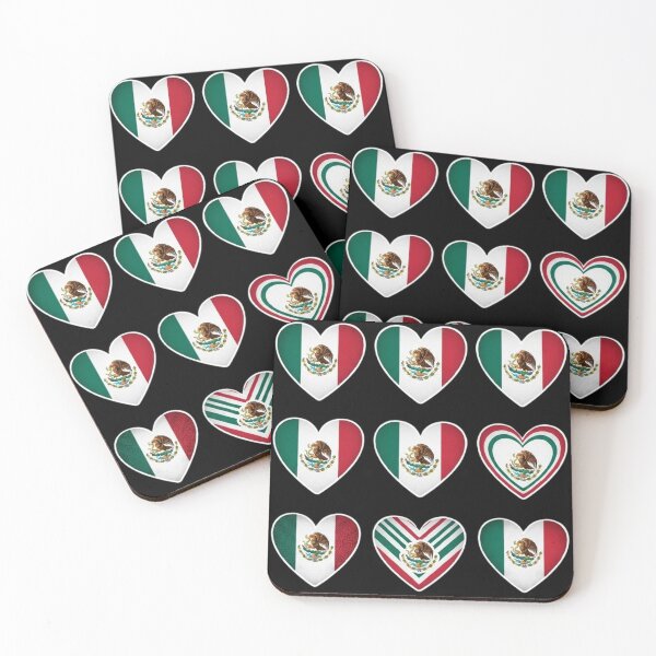 Item preview, Collection of Mexican Flag Heart Icons designed and sold by Amelia Design.