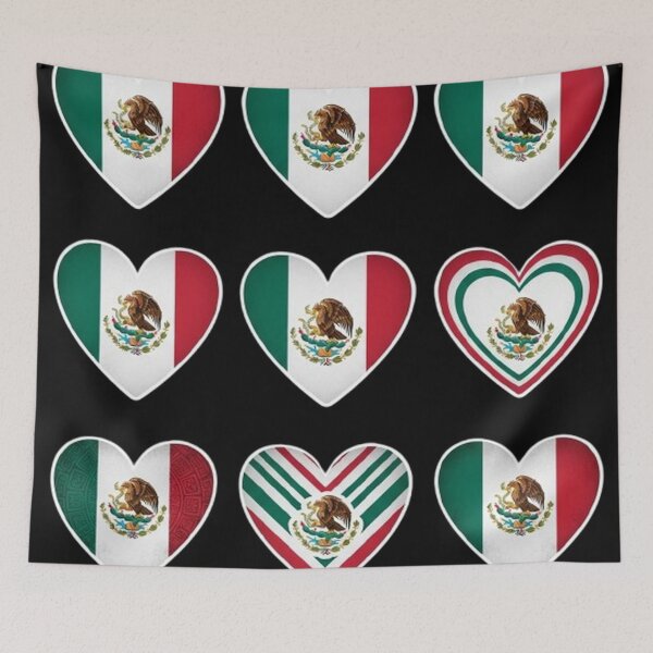 Item preview, Collection of Mexican Flag Heart Icons designed and sold by Amelia Design.
