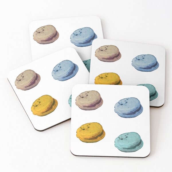 Item preview, Macarons in Four Colors – Sweet & Colorful Pop Art | Macaron in Quattro Colori – Pop Art Dolce e Colorata | Macarons en Quatre Couleurs – Pop Art Doux et Coloré designed and sold by LenaBlueDesigns.