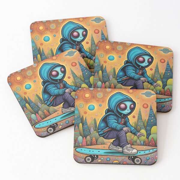 Item preview, Alien riding a skateboard designed and sold by Colin Bentham.
