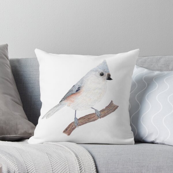 Item preview, Tufted Titmouse – Colored Pencil Drawing of a Bird on a Branch | Realistic Nature-Inspired Art  designed and sold by @Juli.Artventures.