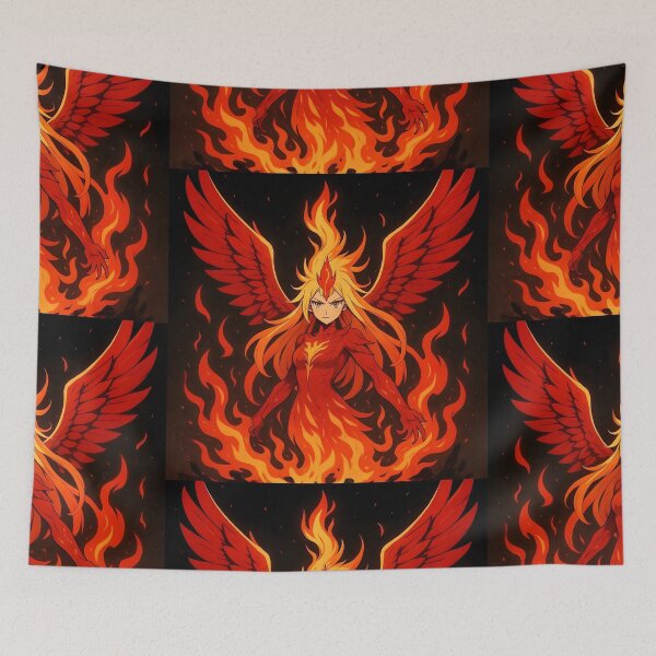 Item preview, Fiery Japanese Anime Style Phoenix Mythical Animal designed and sold by LinStudio.