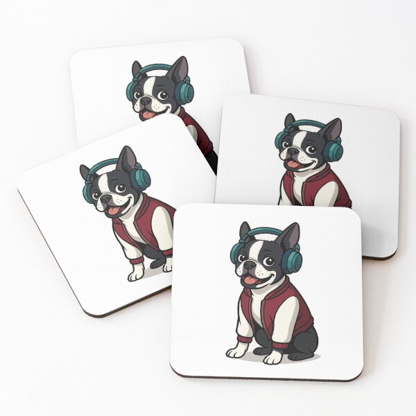 Item preview, Boston Terrier in Maroon Bomber Jacket Art designed and sold by Flying Doggo.