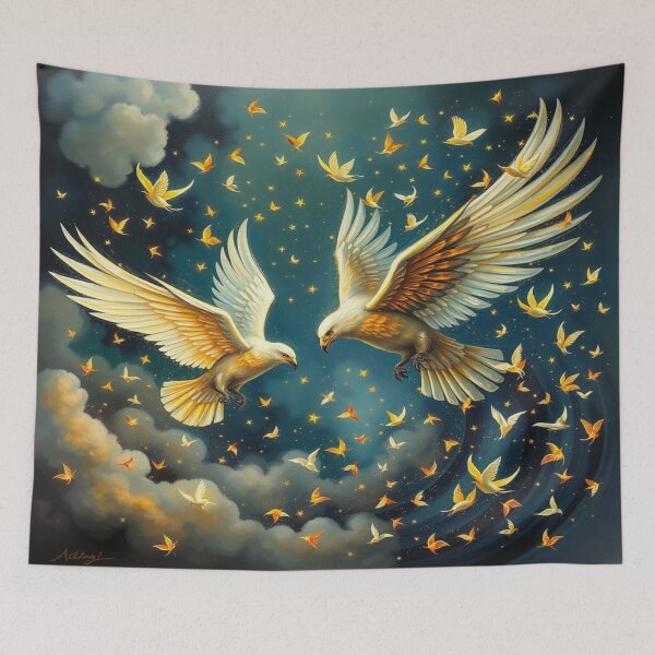 Item preview, Golden Birds in Cosmic Flow – Magic between Stars and Emotions designed and sold by FotoworldEdel.