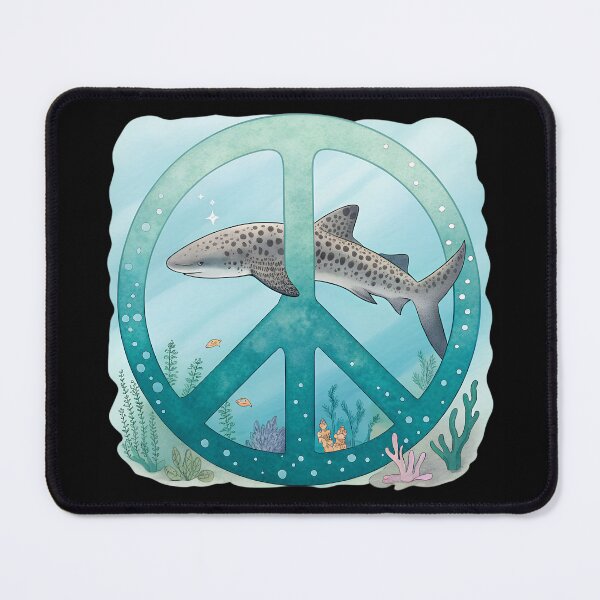 Item preview, Leopard Shark Peace Sign – Marine Conservation Ocean Art designed and sold by VividOrganica.