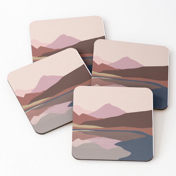 Item preview, Abstract Mountain Landscape with Reflections in Warm Earthy Tones designed and sold by NiceDigital.