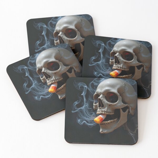 Item preview, Skeleton Skull With Candy Corn and Smoke designed and sold by Maria Dryfhout.