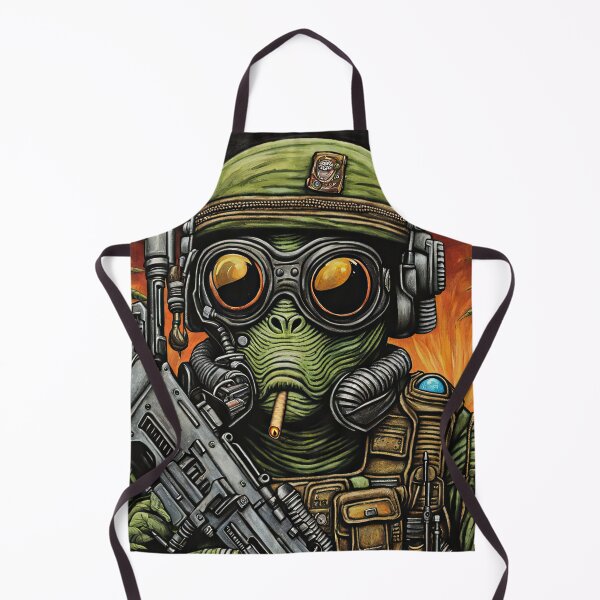 Item preview, Alien as a gruff U.S. Marine in combat gear with a cigar in his mouth and holding a machine gun designed and sold by Colin Bentham.