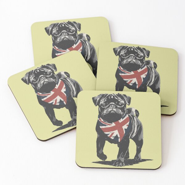 Item preview, A cute puppy pug with Union Jack bandana designed and sold by MemeHodlr.