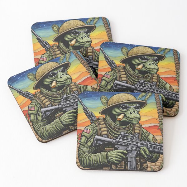 Item preview, Alien as a gruff U.S. Marine in combat gear with a cigar in his mouth and holding a machine gun designed and sold by Colin Bentham.