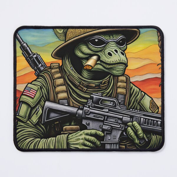 Item preview, Alien as a gruff U.S. Marine in combat gear with a cigar in his mouth and holding a machine gun designed and sold by Colin Bentham.