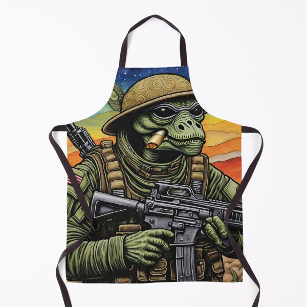 Item preview, Alien as a gruff U.S. Marine in combat gear with a cigar in his mouth and holding a machine gun designed and sold by Colin Bentham.