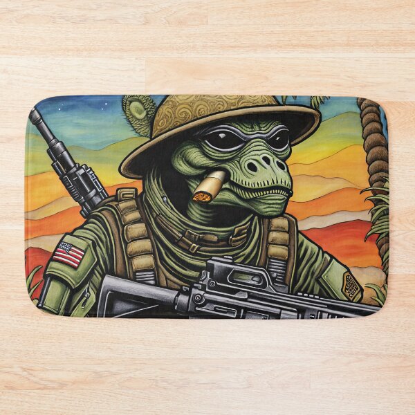 Item preview, Alien as a gruff U.S. Marine in combat gear with a cigar in his mouth and holding a machine gun designed and sold by Colin Bentham.
