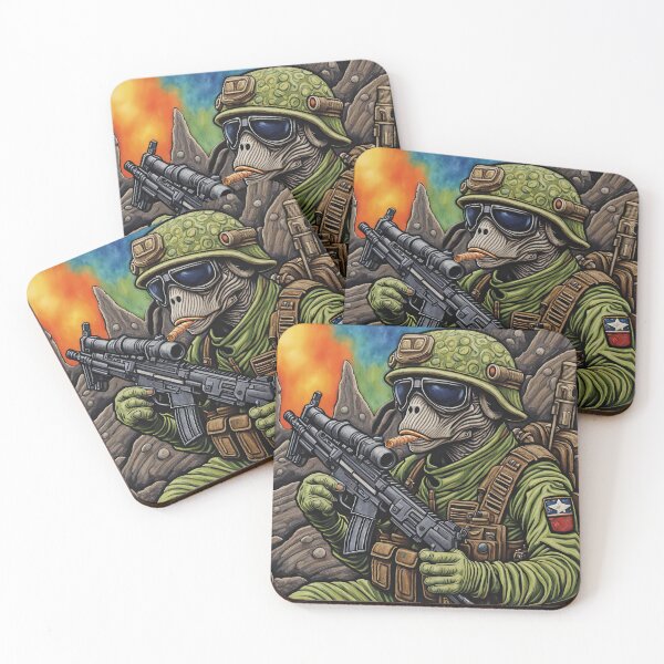 Item preview, Alien as a gruff U.S. Marine in combat gear with a cigar in his mouth and holding a machine gun designed and sold by Colin Bentham.