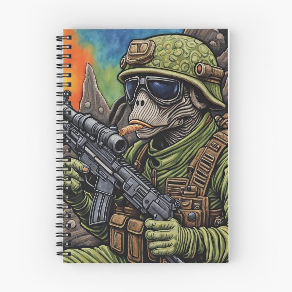 Item preview, Alien as a gruff U.S. Marine in combat gear with a cigar in his mouth and holding a machine gun designed and sold by Colin Bentham.