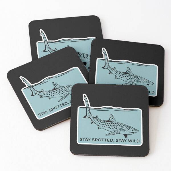 Item preview, Minimalist Leopard Shark Silhouette with Ocean Quote designed and sold by VividOrganica.