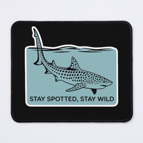 Item preview, Minimalist Leopard Shark Silhouette with Ocean Quote designed and sold by VividOrganica.