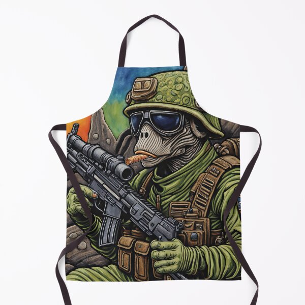 Item preview, Alien as a gruff U.S. Marine in combat gear with a cigar in his mouth and holding a machine gun designed and sold by Colin Bentham.