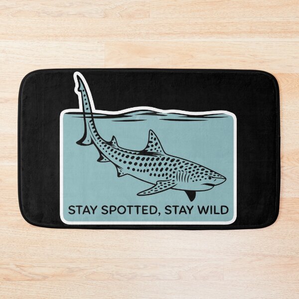 Item preview, Minimalist Leopard Shark Silhouette with Ocean Quote designed and sold by VividOrganica.
