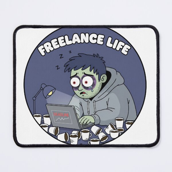 Item preview, Funny Tired Freelancer Zombie Working Late Cartoon Sticker designed and sold by Pani-Malyuvalka.