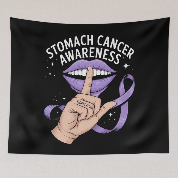 Item preview, Women Biting Lips Periwinkle Ribbon Stomach Cancer Awareness designed and sold by DoorwayThreads.