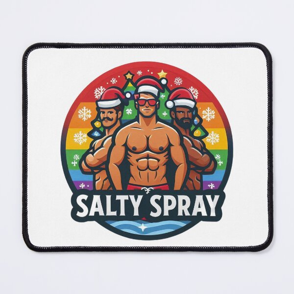 Item preview, LGBT Gay surf Christmas Pride tee rainbow t-shirt designed and sold by SaltySpraySurf.