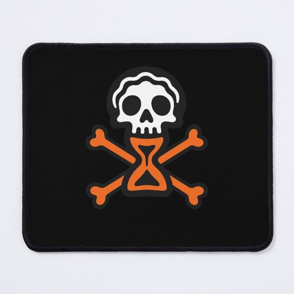 Artikelvorschau, Orangefarbener Totenkopf mit gekreuzten Knochen entworfen und verkauft von No Quarter Collective.