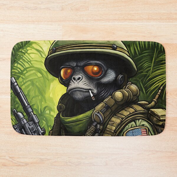 Item preview, Alien as a gruff U.S. Marine in combat gear with a cigar in his mouth and holding a machine gun designed and sold by Colin Bentham.