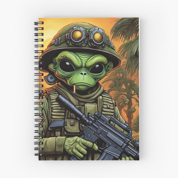 Item preview, Alien as a gruff U.S. Marine in combat gear with a cigar in his mouth and holding a machine gun designed and sold by Colin Bentham.