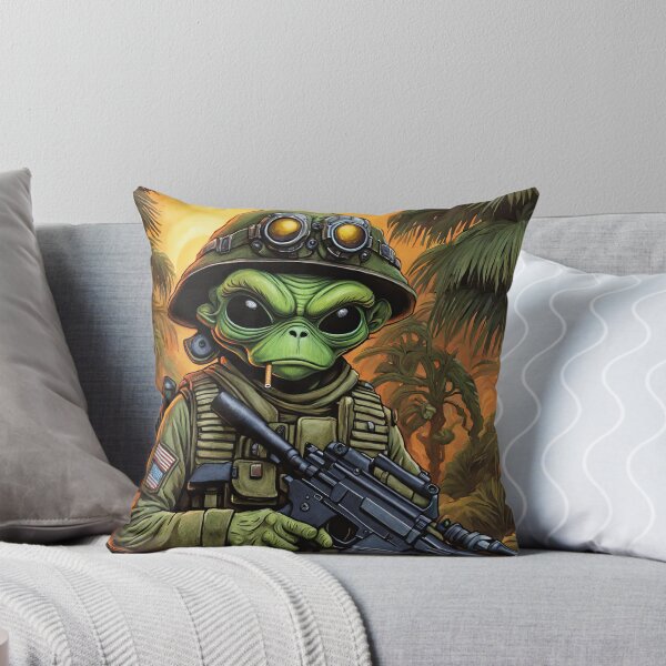 Item preview, Alien as a gruff U.S. Marine in combat gear with a cigar in his mouth and holding a machine gun designed and sold by Colin Bentham.