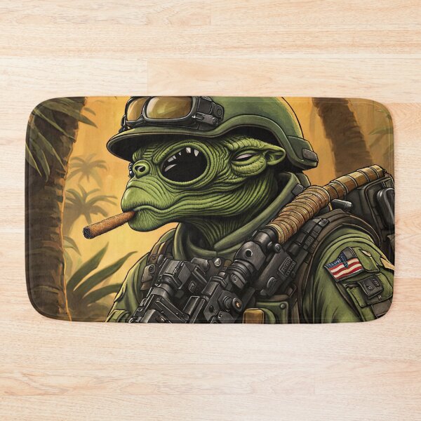 Item preview, Alien as a gruff U.S. Marine in combat gear with a cigar in his mouth and holding a machine gun designed and sold by Colin Bentham.