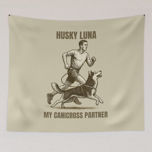Item preview, Husky Luna – My Canicross Partner Vintage Dog Running Design designed and sold by Meandmyshop.